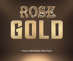 Rose Gold PSD Fully Editable Text Effect. Layer Style PSD Mockup Template