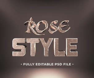 Rose Style PSD Fully Editable Text Effect. Layer Style PSD Mockup Template