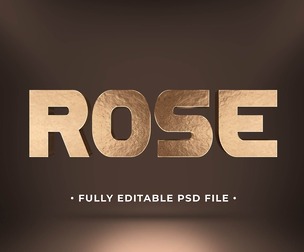 Rose PSD Fully Editable Text Effect. Layer Style PSD Mockup Template