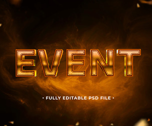 Event PSD Fully Editable Text Effect. Layer Style PSD Mockup Template