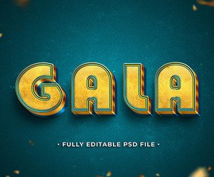 Gala PSD Fully Editable Text Effect. Layer Style PSD Mockup Template