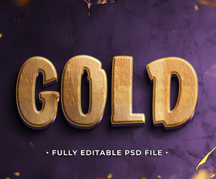 Gold PSD Fully Editable Text Effect. Layer Style PSD Mockup Template