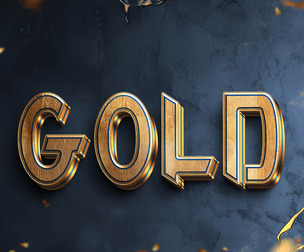 Gold PSD Fully Editable Text Effect. Layer Style PSD Mockup Template