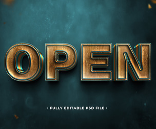 Open PSD Fully Editable Text Effect. Layer Style PSD Mockup Template