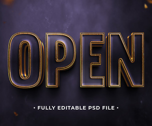 Open PSD Fully Editable Text Effect. Layer Style PSD Mockup Template