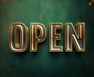 Open PSD Fully Editable Text Effect. Layer Style PSD Mockup Template