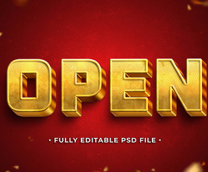 Open PSD Fully Editable Text Effect. Layer Style PSD Mockup Template