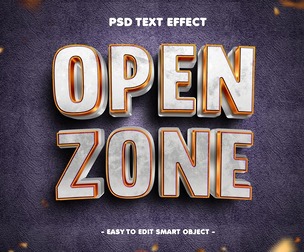 Opne Zone PSD Fully Editable Text Effect. Layer Style PSD Mockup Template