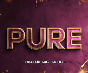 Pure PSD Fully Editable Text Effect. Layer Style PSD Mockup Template