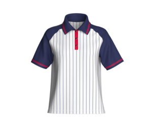Girls Navy Blue Raglan Vertical-Stripe Polo Shirt | Marvelous / Clo3d / obj / fbx