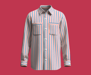 Men Color-Block Long Sleeve Striped Shirt | Marvelous / Clo3d / obj / fbx