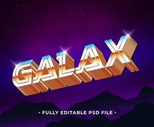 Galaxy PSD Fully Editable Text Effect. Layer Style PSD Mockup Template