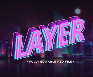 Layer PSD Fully Editable Text Effect. Layer Style PSD Mockup Template
