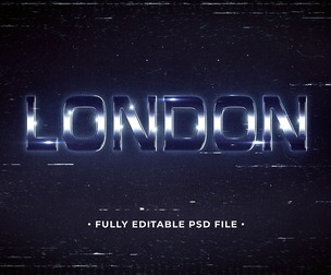 London PSD Fully Editable Text Effect. Layer Style PSD Mockup Template