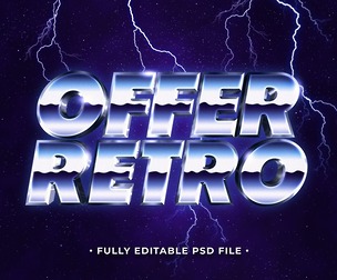 Offer Retro PSD Fully Editable Text Effect. Layer Style PSD Mockup Template