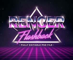 Renger Flashbalck PSD Fully Editable Text Effect. Layer Style PSD Mockup Template