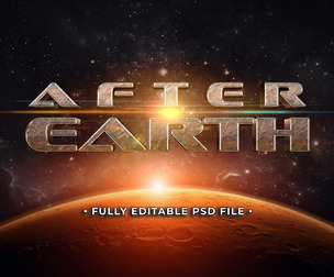 After Earth PSD Fully Editable Text Effect. Layer Style PSD Mockup Template