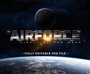 AirForce PSD Fully Editable Text Effect. Layer Style PSD Mockup Template