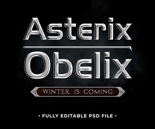 Asterix - Obelix PSD Fully Editable Text Effect. Layer Style PSD Mockup Template