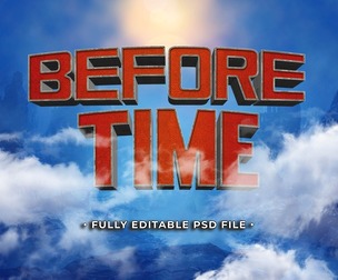 Before Time PSD Fully Editable Text Effect. Layer Style PSD Mockup Template