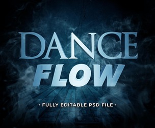 Dance Flow PSD Fully Editable Text Effect. Layer Style PSD Mockup Template