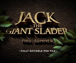 Jack The Giant Slander PSD Fully Editable Text Effect. Layer Style PSD Mockup Template