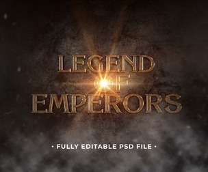 Legend of Emperors PSD Fully Editable Text Effect. Layer Style PSD Mockup Template