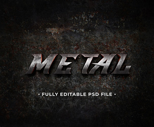 Metal PSD Fully Editable Text Effect. Layer Style PSD Mockup Template