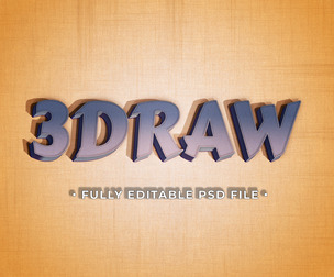 3Draw PSD Fully Editable Text Effect. Layer Style PSD Mockup Template