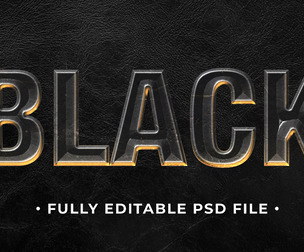 Black PSD Fully Editable Text Effect. Layer Style PSD Mockup Template