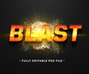 Blast PSD Fully Editable Text Effect. Layer Style PSD Mockup Template