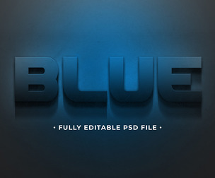 Blue PSD Fully Editable Text Effect. Layer Style PSD Mockup Template