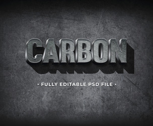 Carbon PSD Fully Editable Text Effect. Layer Style PSD Mockup Template