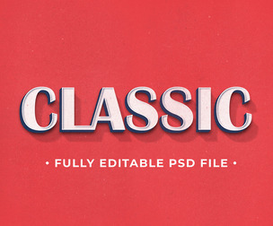 Classic PSD Fully Editable Text Effect. Layer Style PSD Mockup Template