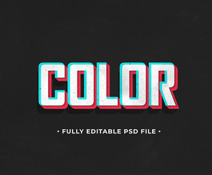 Color PSD Fully Editable Text Effect. Layer Style PSD Mockup Template