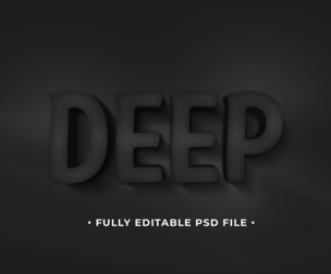 Deep PSD Fully Editable Text Effect. Layer Style PSD Mockup Template