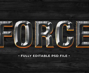 Force PSD Fully Editable Text Effect. Layer Style PSD Mockup Template