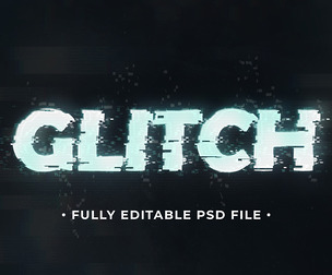 Glitch PSD Fully Editable Text Effect. Layer Style PSD Mockup Template