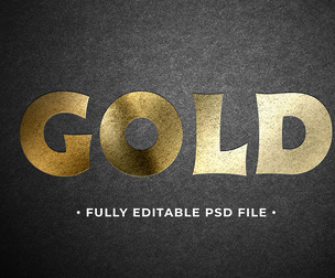 Gold PSD Fully Editable Text Effect. Layer Style PSD Mockup Template