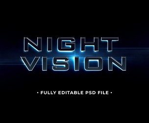 Night Vision PSD Fully Editable Text Effect. Layer Style PSD Mockup Template