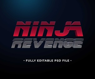 Ninja Revenge PSD Fully Editable Text Effect. Layer Style PSD Mockup Template