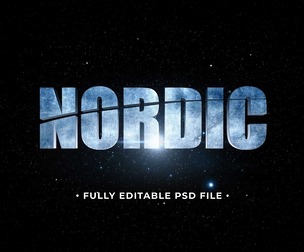 Nordic PSD Fully Editable Text Effect. Layer Style PSD Mockup Template