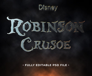 Robinson Crusoe PSD Fully Editable Text Effect. Layer Style PSD Mockup Template