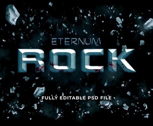 Rock PSD Fully Editable Text Effect. Layer Style PSD Mockup Template