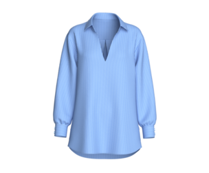 Girls Oversized Blue Striped Shirt | Marvelous / Clo3d / obj / fbx