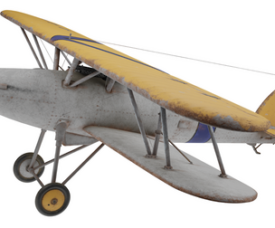 The Forgotten Ace: Weathered Vintage Biplane - Classic Propeller Aircraft (PBR)