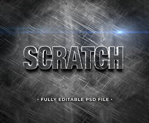 Scratch PSD Fully Editable Text Effect. Layer Style PSD Mockup Template