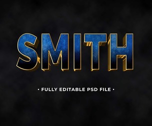 Smith PSD Fully Editable Text Effect. Layer Style PSD Mockup Template
