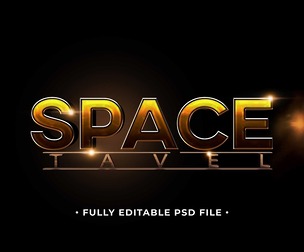 Space Travel PSD Fully Editable Text Effect. Layer Style PSD Mockup Template