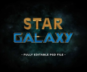 Star Galaxy PSD Fully Editable Text Effect. Layer Style PSD Mockup Template